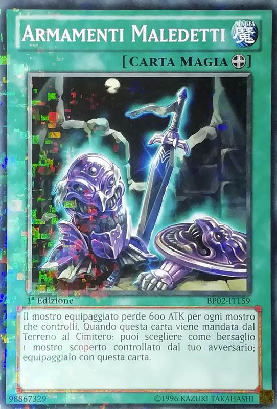 Carta YUGIOH-Armamenti Maledetti-BP02-IT159-ITA-NM-Mosaic Rare 1Ed