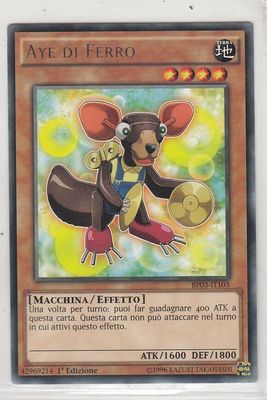 Carta YUGIOH-Aye di Ferro (V.2 - Shatterfoil)-BP03-IT103-ITA-NM-Rare 1.Ed