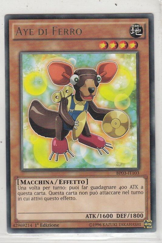 Carta YUGIOH-Aye di Ferro (V.2 - Shatterfoil)-BP03-IT103-ITA-NM-Rare 1.Ed