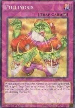 Carta YUGIOH-Allergie au Pollen (V.2-Shatterfoil)-BP03-FR211-FRA-EX-Common 1.Ed Carta YUGIOH-Allergie au Pollen (V.2-Shatterfoil)-BP03-FR211-FRA-EX-Common 1.Ed