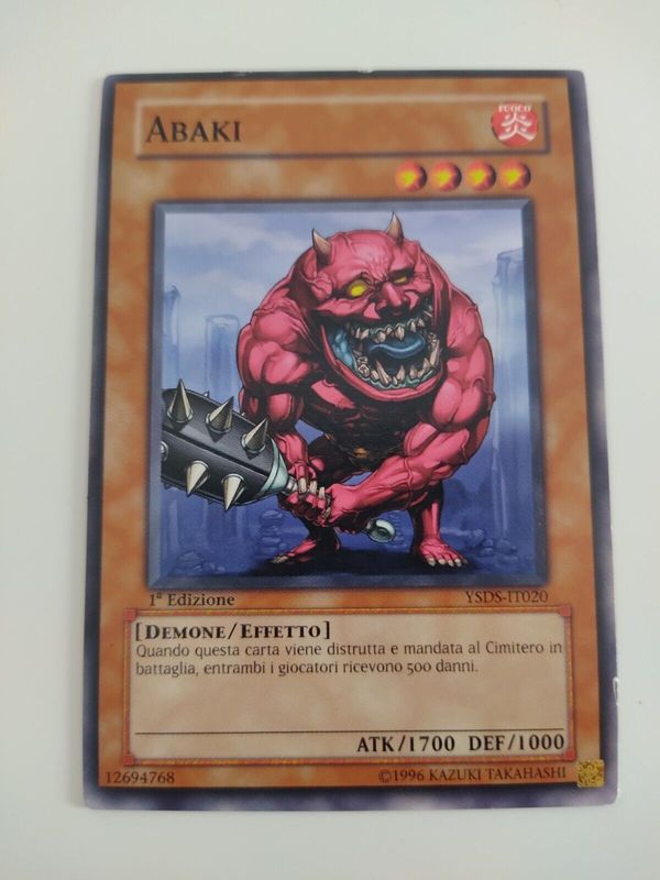 Carta YUGIOH-Abaki-YSDS-IT020-ITA-Good-Common 1.Ed