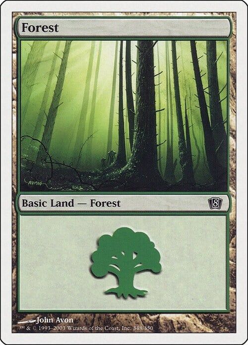 Carta MTG-Foresta (V.2)-Ottava Edizione-N.342-ITA-Good-
