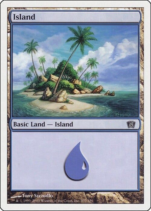 Carta MTG-Isola (V.3)-Ottava Edizione-N.337-ITA-Played- Foil