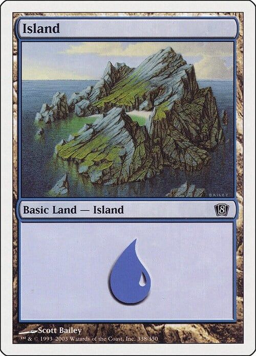 Carta MTG-Isola (V.4)-Ottava Edizione-N.337-ITA-Good-