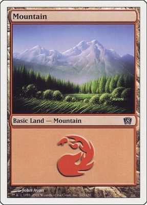 Carta MTG-Montagna (V.1)-Ottava Edizione-N.338-ITA-Good-
