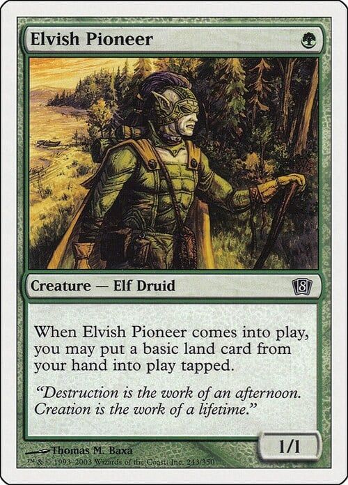 Carta MTG-Elvish Pioneer-Ottava Edizione-N.243-EN-EX-
