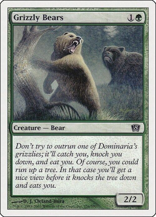Carta MTG-Orso Grizzly-Ottava Edizione-N.256-ITA-Good-