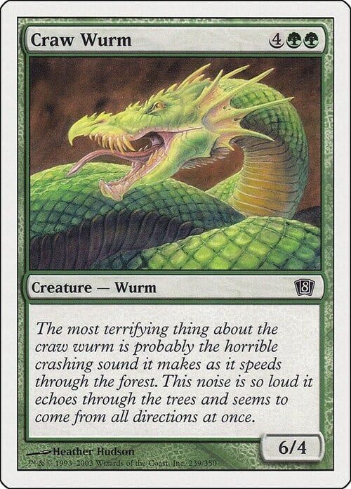 Carta MTG-Craw Wurm-Ottava Edizione-N.239-ITA-EX-