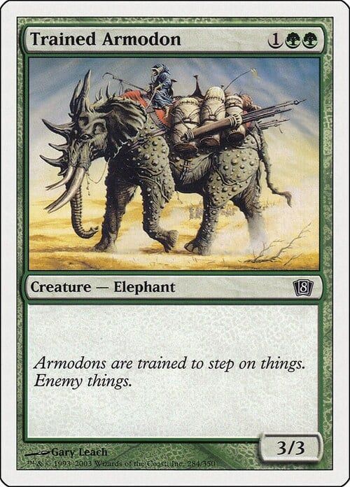 Carta MTG-Trained Armodon-Ottava Edizione-N.284-EN-Played-