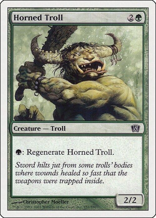 Carta MTG-Troll Cornuto-Ottava Edizione-N.278-ITA-EX-