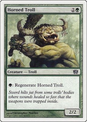 Carta MTG-Horned Troll-Ottava Edizione-N.257-EN-Played-
