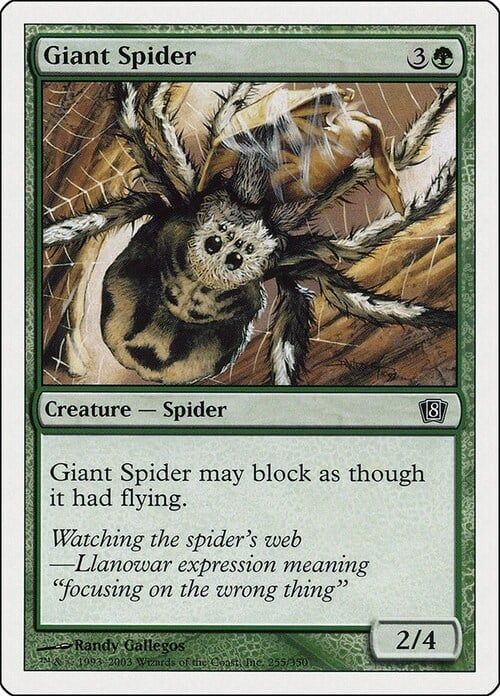 Carta MTG-Ragno Gigante-Ottava Edizione-N.255-ITA-Good-