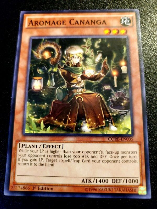 Carta YUGIOH-Aromage Cananga-CORE-EN035-EN-EX-Common 1.Ed