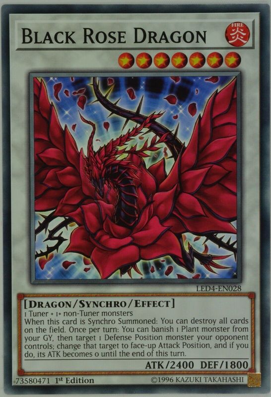 Carta YUGIOH-Black Rose Dragon-LED4-EN028-EN-NM-Common 1.Ed