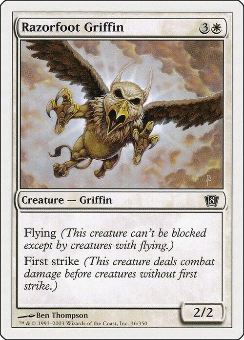 Carta MTG-Razorfoot Griffin-Ottava Edizione-N.002-EN-LP-