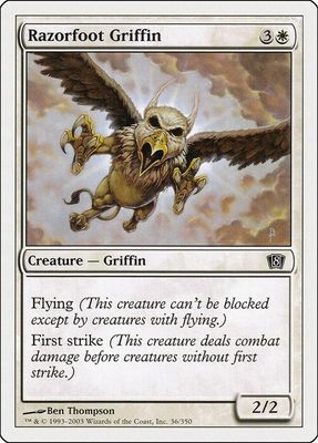 Carta MTG-Razorfoot Griffin-Ottava Edizione-N.002-EN-LP-