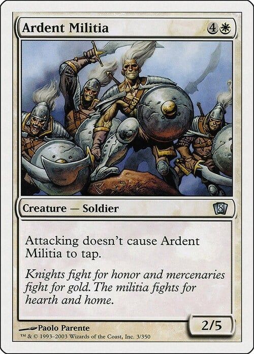 Carta MTG-Ardent Militia-Ottava Edizione-N.014-EN-EX-