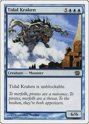 Carta MTG-Kraken delle Maree-Ottava Edizione-N.079-ITA-EX- Carta MTG-Kraken delle Maree-Ottava Edizione-N.079-ITA-EX-