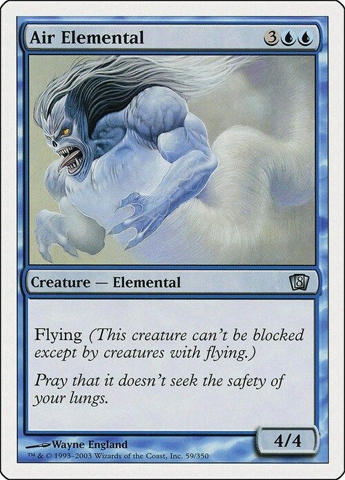Carta MTG-Elementale dell'Aria-Ottava Edizione-N.102-ITA-EX-