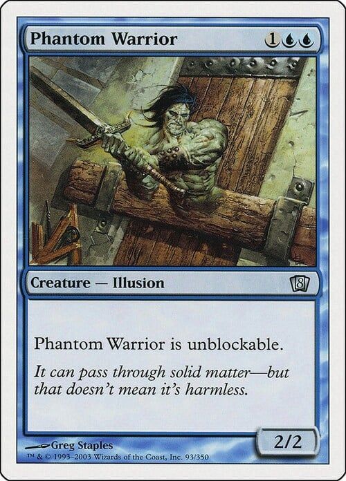 Carta MTG-Guerriero Fantasma-Ottava Edizione-N.107-ITA-Good-