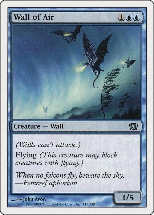 Carta MTG-Wall of Air-Ottava Edizione-N.087-EN-LP-