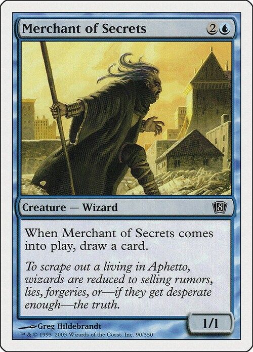 Carta MTG-Merchant of Secrets-Ottava Edizione-N.081-EN-EX- Foil