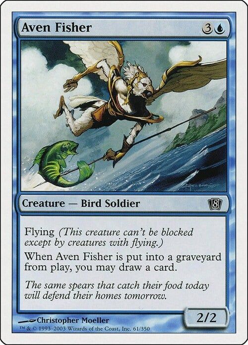 Carta MTG-Pescatore Aviano-Ottava Edizione-N.061-ITA-EX-