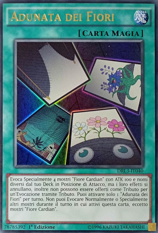 Carta YUGIOH-Adunata dei Fiori-DRL3-IT040-ITA-EX-Ultra Rare 1.Ed