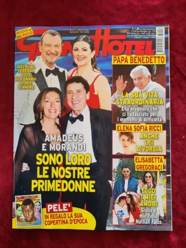 GrandHotel 2023 N.2 Amadeus Papa Ratzinger Elena Sofia Ricci Liz Taylor Pele'