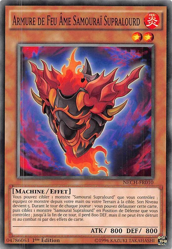Carta YUGIOH-Armure de Feu Âme Samouraï Supralourd-NECH-FR010-FRA-EX-Common 1.Ed
