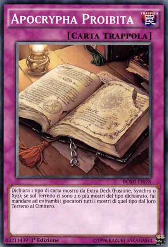 Carta YUGIOH-Apocrypha Proibita-BOSH-ITA-EX-Common 1.Ed