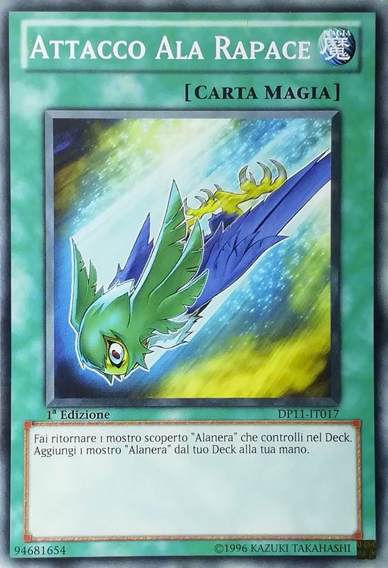 Carta YUGIOH-Attacco Ala Rapace-DP11-IT017-ITA-Good-Common 1.Ed