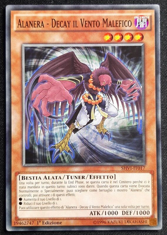 Carta YUGIOH-Alanera - Decay il Vento Malefico-SHVI-IT017-ITA-EX-Common 1.Ed