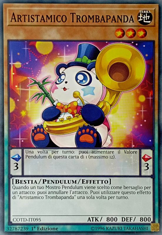 Carta YUGIOH-Artistamico Trombapanda-COTD-IT095-ITA-Good-Common 1.Ed
