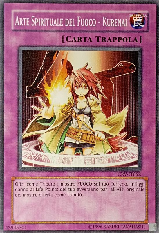 Carta YUGIOH-Arte Spirituale del Fuoco - Kurenai-CRV-ITA-EX-Common 1.Ed