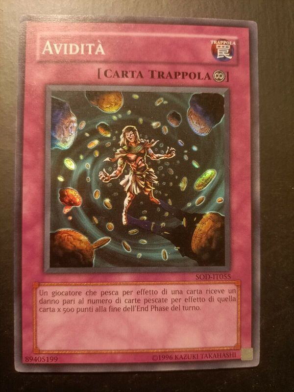 Carta YUGIOH-Avidità-SOD-IT055-ITA-EX-Super Rare 1.Ed