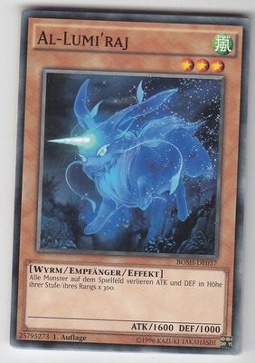 Carta YUGIOH-Al-Lumi'raj-BOSH-DE037-DE-EX-Common 1.Ed Carta YUGIOH-Al-Lumi'raj-BOSH-DE037-DE-EX-Common 1.Ed