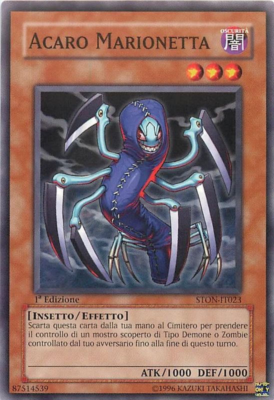 Carta YUGIOH-Acaro Marionetta-STON-IT023-ITA-Good-Common 1.Ed