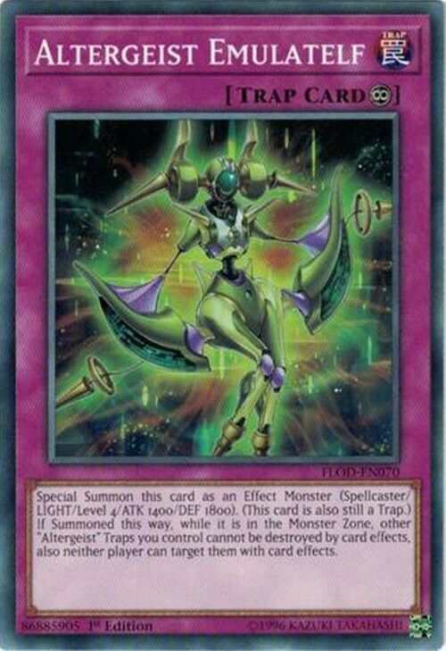 Carta YUGIOH-Altergeist Emulatelf-FLOD-EN070-EN-NM-Common 1.Ed