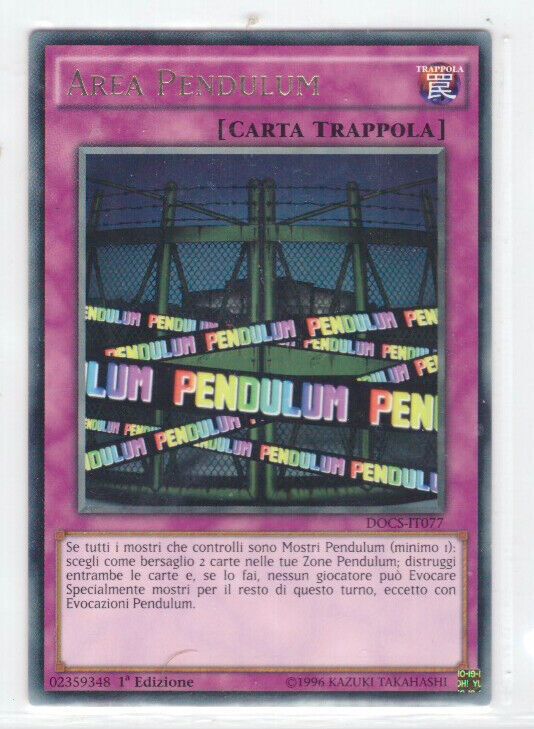 Carta YUGIOH-Area Pendulum-DOCS-IT077-ITA-EX-Rare 1.Ed