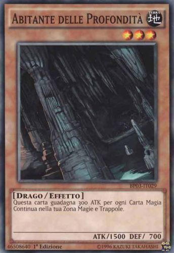 Carta YUGIOH-Abitante delle Profondità (V.2 - Shatterfoil)-BP03-IT029-ITA-EX-Rare 1.Ed