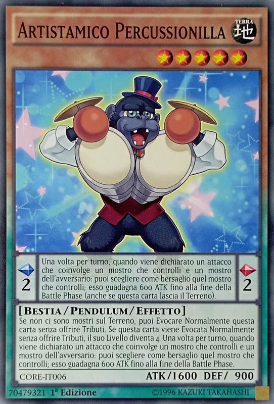 Carta YUGIOH-Artistamico Percussionilla-CORE-IT006-ITA-NM-Common 1.Ed