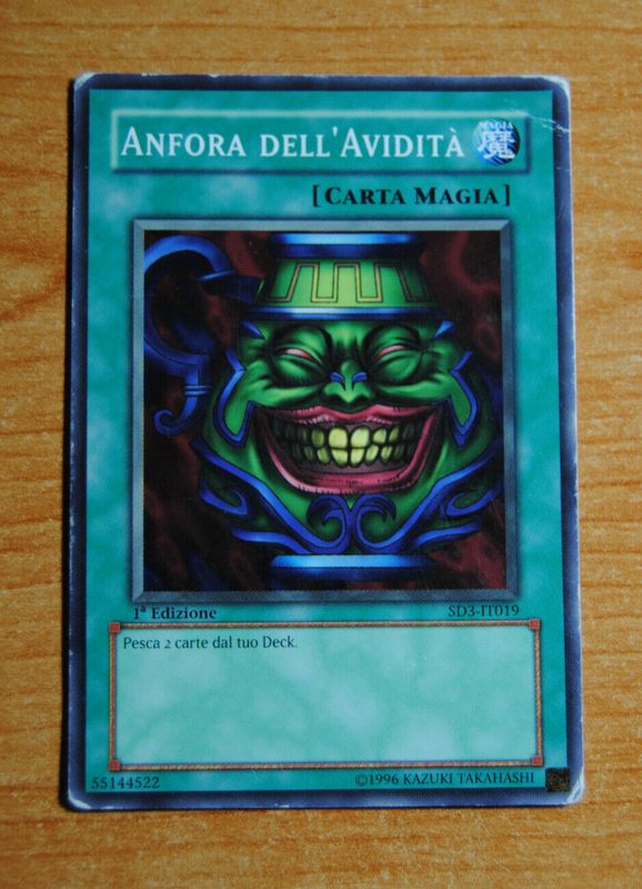 Carta YUGIOH-Anfora dell'Avidità-SD3-IT019-ITA-Good-Common 1.Ed