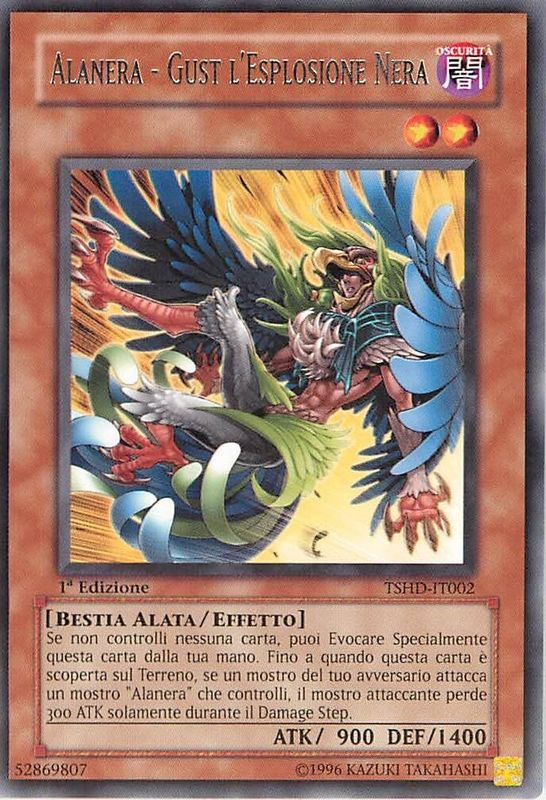 Carta YUGIOH-Alanera - Gust l'Esplosione Nera-TSDH-IT002-ITA-Good-Rare 1.Ed