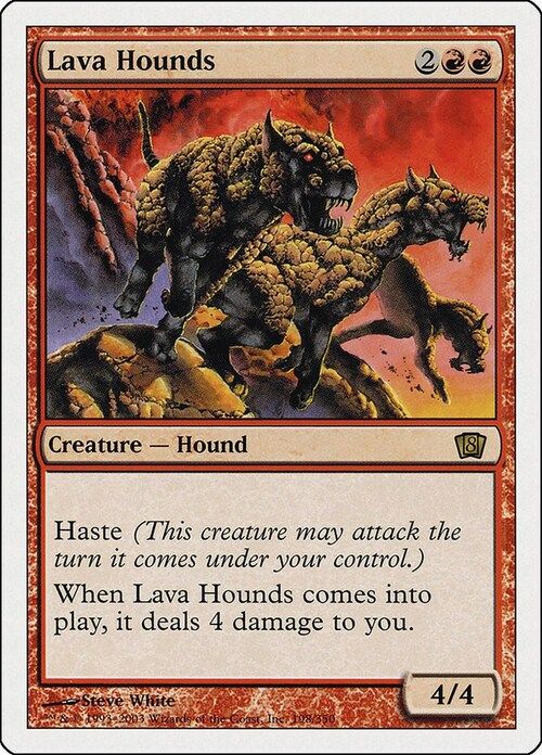 Carta MTG-Segugi di Lava-Ottava Edizione-N.206-ITA-Good-