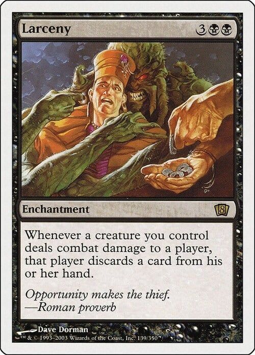 Carta MTG-Latrocinio-Ottava Edizione-N.172-ITA-EX-