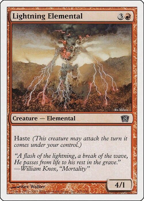 Carta MTG-Lightning Elemental -Ottava Edizione-N.201-EN-LP-
