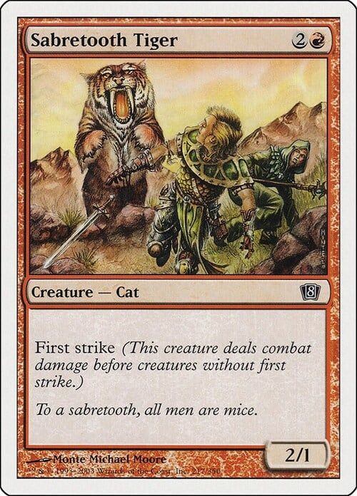 Carta MTG-Tigre dai Denti a Sciabola-Ottava Edizione-N.222-ITA-Good-