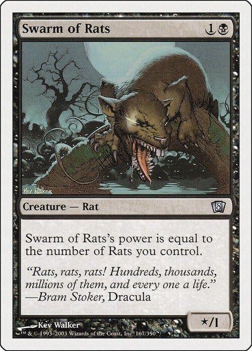 Carta MTG-Sciame di Ratti-Ottava Edizione-N.162-ITA-Played-