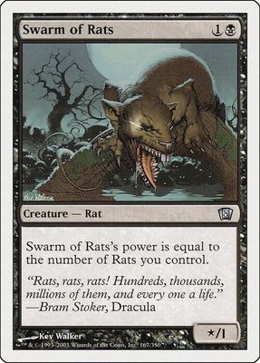 Carta MTG-Sciame di Ratti-Ottava Edizione-N.162-ITA-Played-